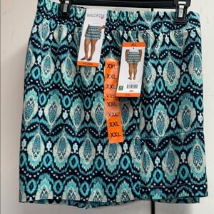 Wildfox High Waist Shorts - Blue and Black Pattern